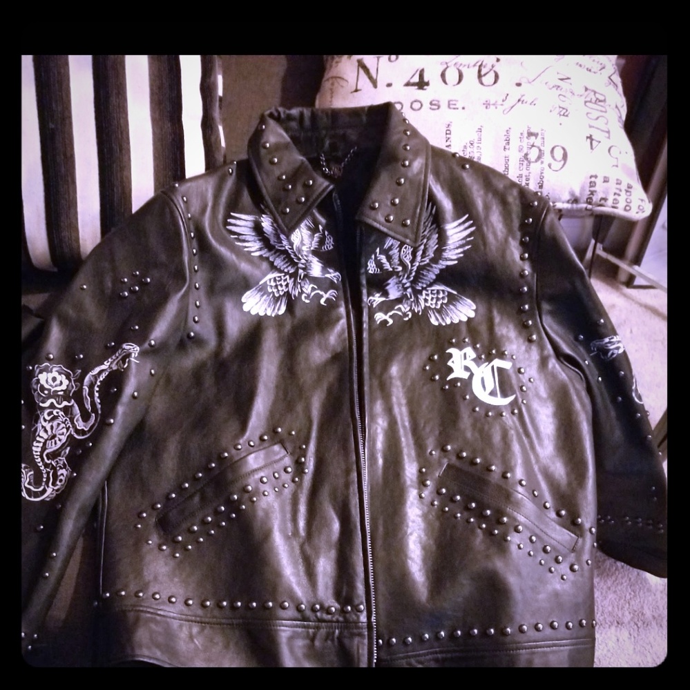 Robert Cavalli men's leather jacket XL